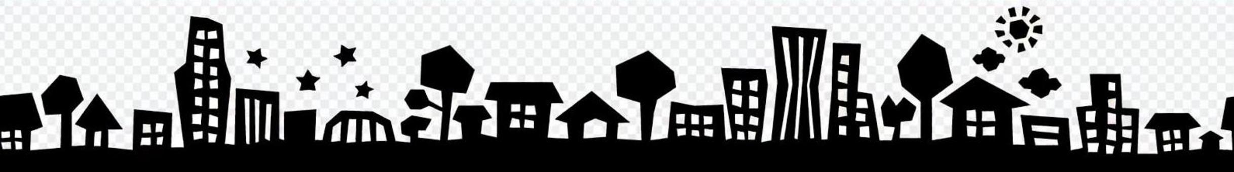 City street silhouette (black) City street silhouette (black)