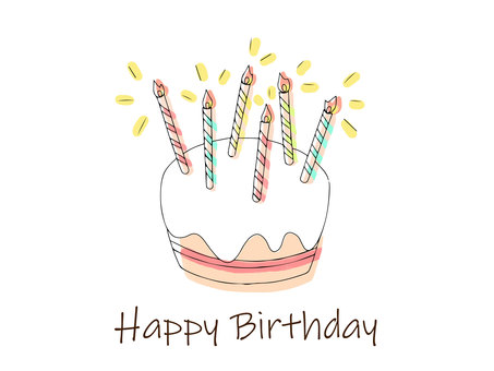Birthday illustration of candles and cakes Birthday illustration of candles and cakes