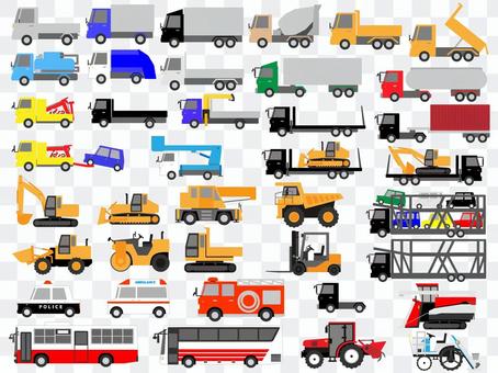 Working vehicles (trucks, heavy equipment, emergency vehicles, etc.) Working vehicles (trucks, heavy equipment, emergency vehicles, etc.)