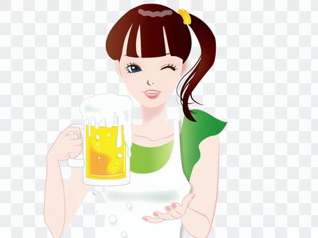 女性55-ビールを飲む女性1 女性55-ビールを飲む女性1