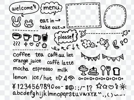 Parent-child cafe style Handwritten material stuffing Parent-child cafe style Handwritten material stuffing