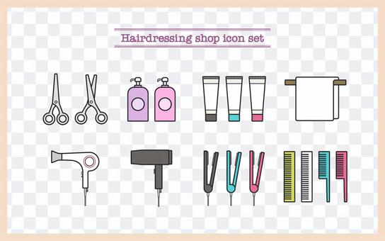 Beauty salon icon set Beauty salon icon set