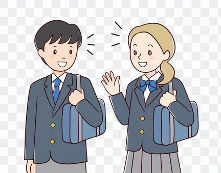 Caucasian girl and Japanese boy Caucasian girl and Japanese boy