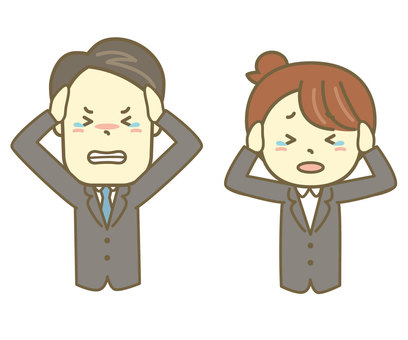 OL set with a businessman holding a head OL set with a businessman holding a head