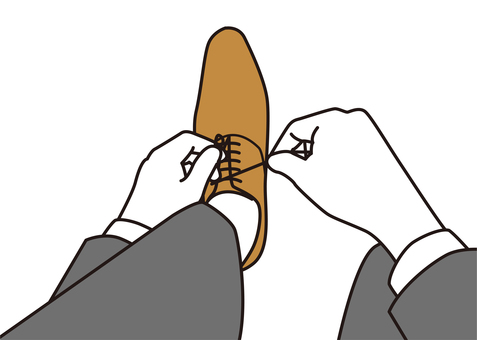 Businessmen who tie shoelaces up Businessmen who tie shoelaces up