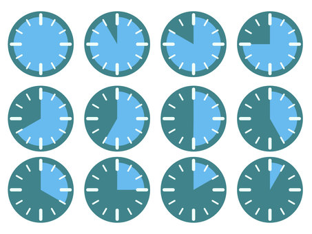 Blue timer illustration set Blue timer illustration set