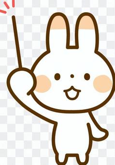 A rabbit with a stick A rabbit with a stick