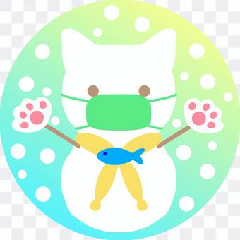 Winter snowman cat mask Winter snowman cat mask
