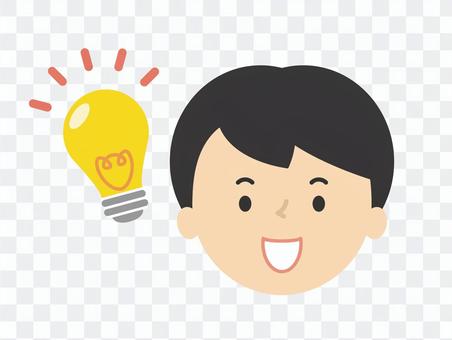 ひらめく男の子 ヒント ピンとくる ひらめく男の子 ヒント ピンとくる