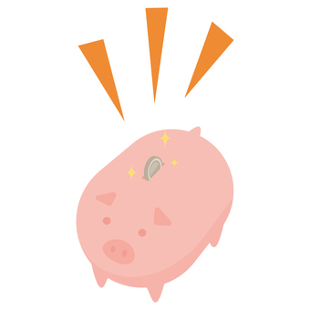 Illustration of coins in a piggy bank Illustration of coins in a piggy bank