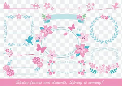Spring floral frame Spring floral frame