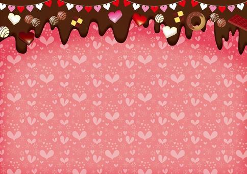 Valentine's melting chocolate and heart card Valentine's melting chocolate and heart card