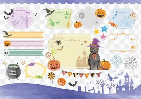 Halloween watercolor frame set Halloween watercolor frame set
