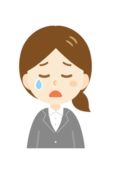 Young woman_suit_crying face Young woman_suit_crying face