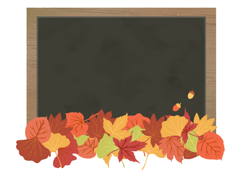 Autumn leaves and blackboard background material Autumn leaves and blackboard background material