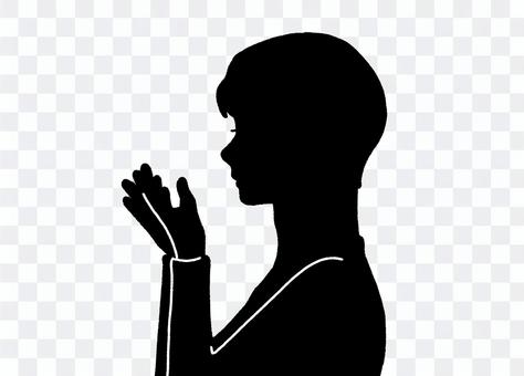Silhouette illustration of a person staring at his hand Silhouette illustration of a person staring at his hand