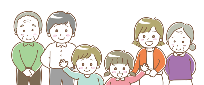 Family illustration three generations 01 Family illustration three generations 01