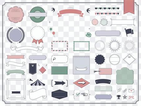 Simple frame and design material set Simple frame and design material set