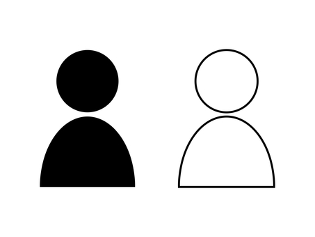 Simple person icon set A: black Simple person icon set A: black