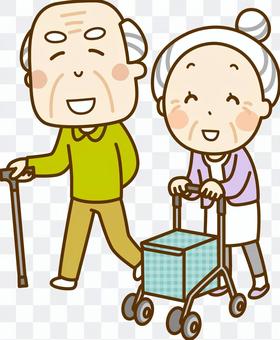 Senior couple walking Senior couple walking