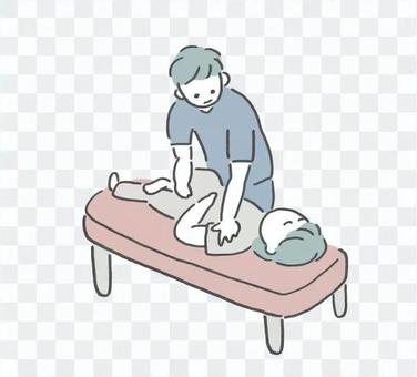 Illustration of a person undergoing manipulative treatment Illustration of a person undergoing manipulative treatment
