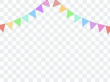 Patterned colorful triangle flag frame B: rainbow color Patterned colorful triangle flag frame B: rainbow color
