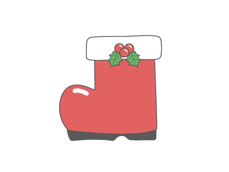 Santa Claus boots with Christmas holly Santa Claus boots with Christmas holly