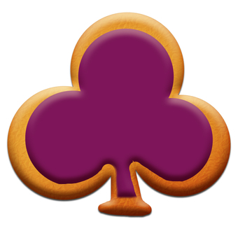 Club-shaped icing cookie Club-shaped icing cookie