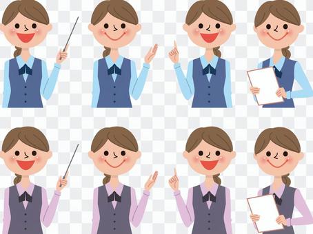 Reception woman - upper body Reception woman - upper body