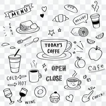 Cafe Handwritten Wind Illustration Cafe Handwritten Wind Illustration