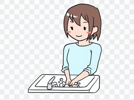 Hand wash woman Hand wash woman