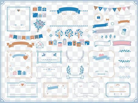 Decorative ruled white day frame set 2 Decorative ruled white day frame set 2