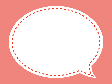 Simple stitch balloon frame: red Simple stitch balloon frame: red