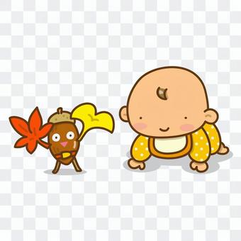 Baby and acorn toy Baby and acorn toy