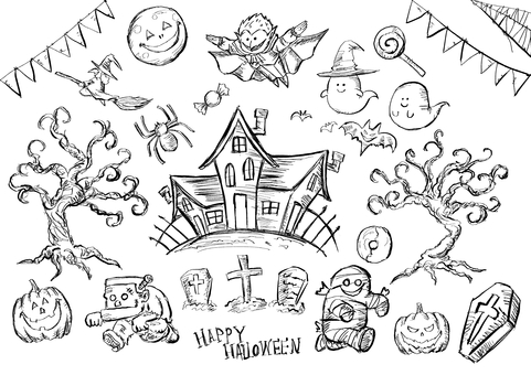 Halloween material set coloring book Halloween material set coloring book
