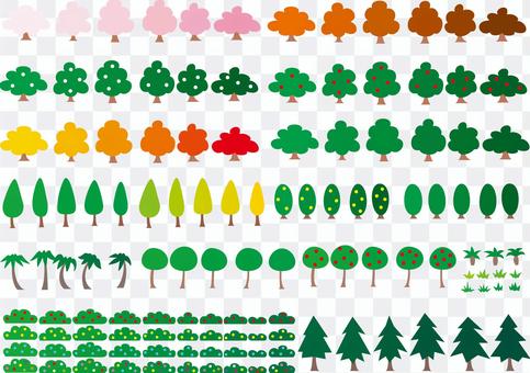A set of various trees A set of various trees