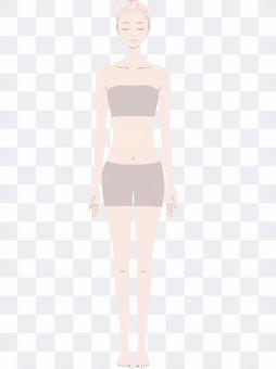 Female full body model beige Female full body model beige