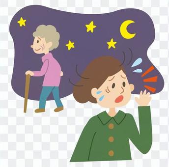 A woman looking for a wandering grandmother A woman looking for a wandering grandmother