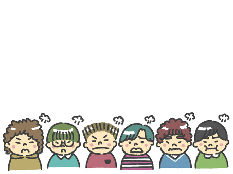 Frame of angry boys / many children Frame of angry boys / many children