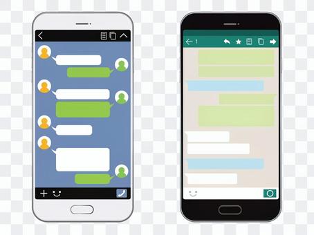 Smartphone SNS screen set Smartphone SNS screen set