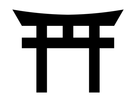 Simple Shrine Torii Icon C: Monochrome Simple Shrine Torii Icon C: Monochrome