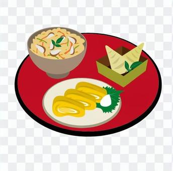Cooked rice and small bowl Cooked rice and small bowl
