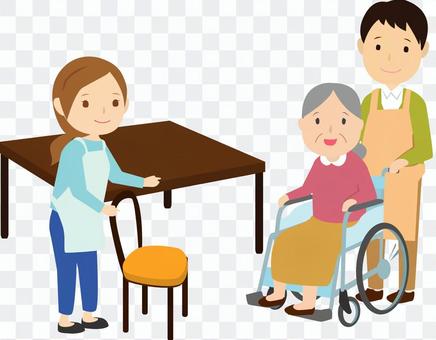Wheelchair table guide Wheelchair table guide