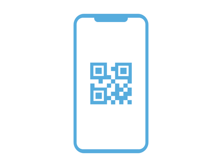 Smartphone screen with QR code displayed Smartphone screen with QR code displayed