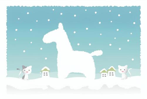 Snow scenery new year Snow scenery new year