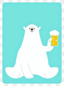 Polar bear drinking beer Polar bear drinking beer