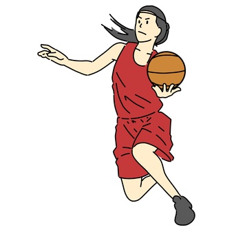 Female basketball player to lay up Female basketball player to lay up