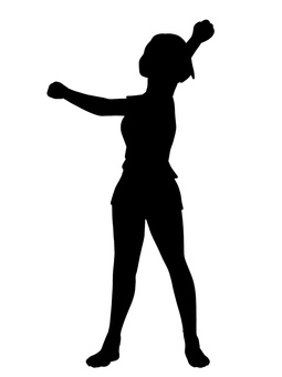 Radio calisthenics body twisting exercise silhouette Radio calisthenics body twisting exercise silhouette