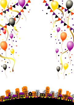Halloween festival city frame vertical transparent ants Halloween festival city frame vertical transparent ants