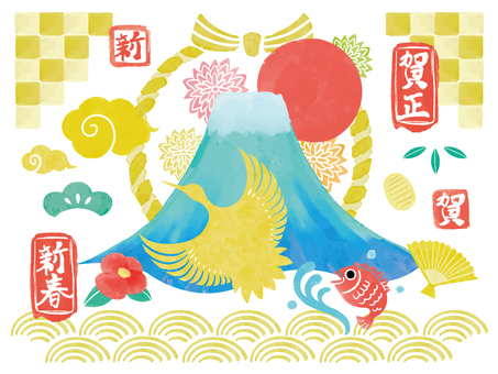 Hand-painted New Year's material collection ① Hand-painted New Year's material collection ①